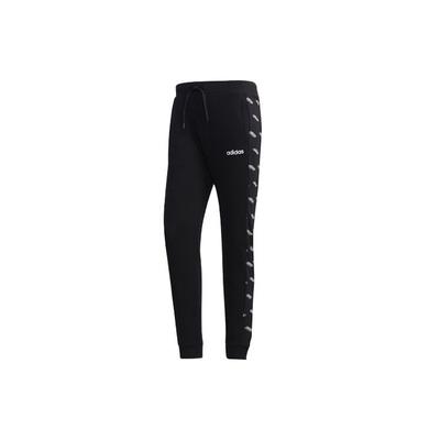 Printed Logo Patchwork Knit Jogger Sports Pants Men Bottoms Black FM6076