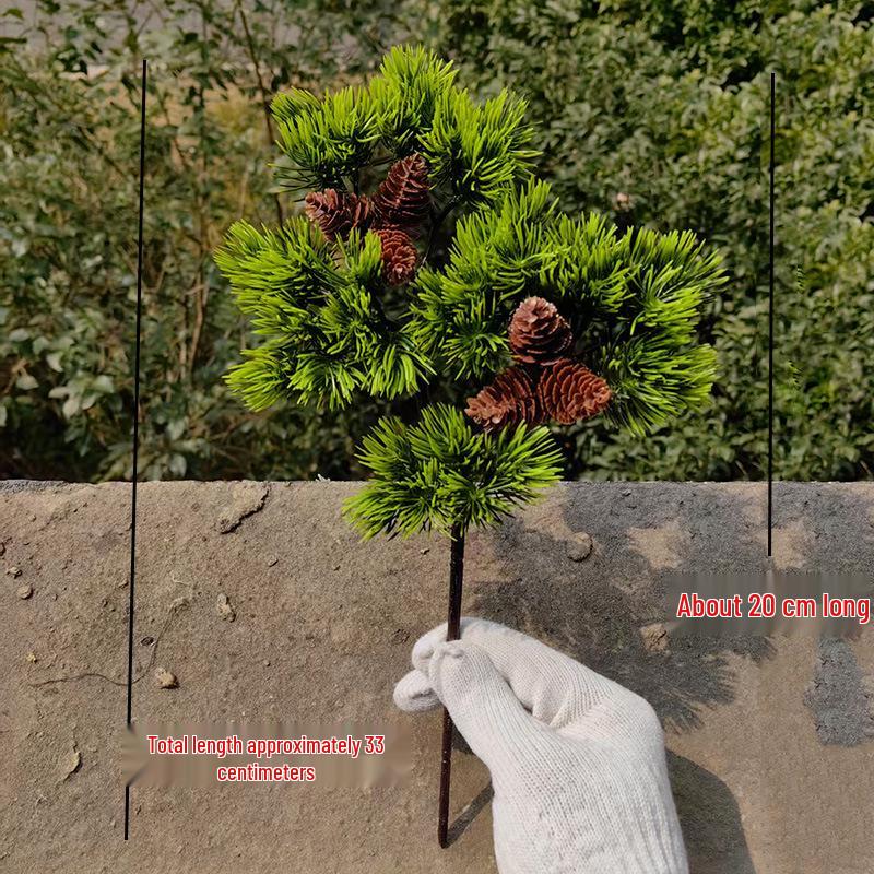 Ramură Artificială de Pin cu Frunze de Arțar și Accente de Chiparos