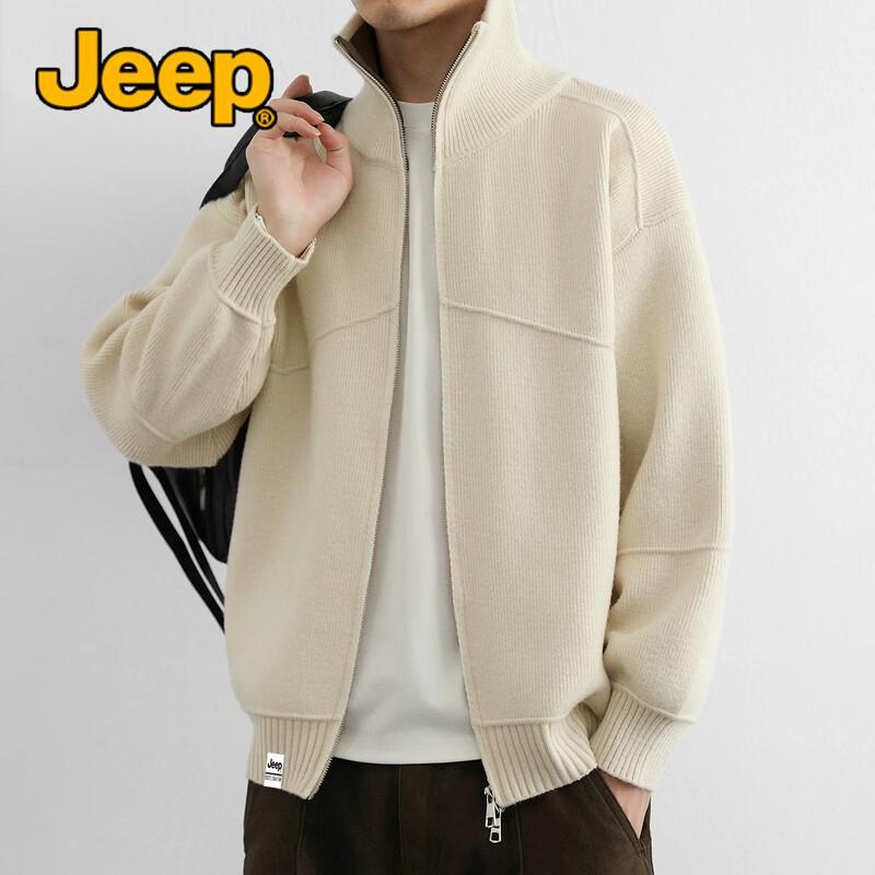 JEEP Men's Winter Stand-Collar Knit Cardigan