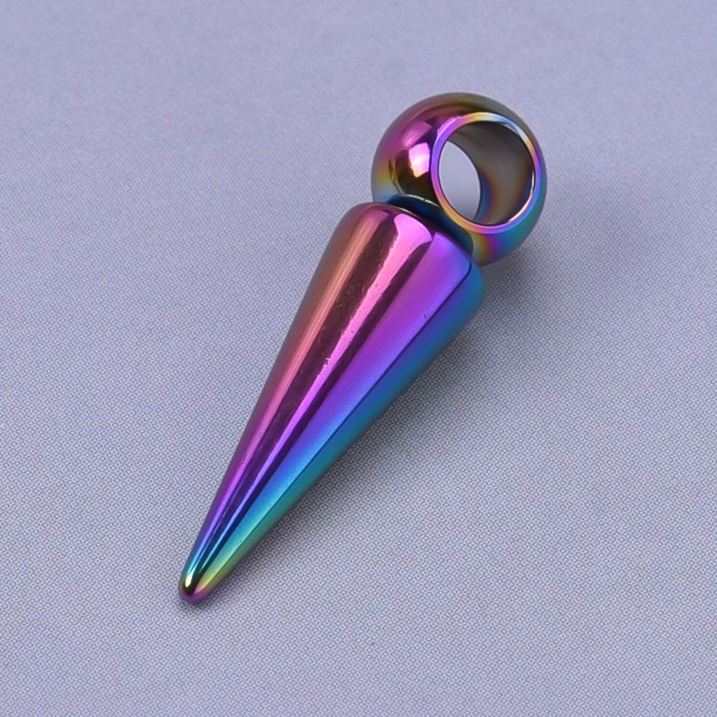 10pcs/Lot Rainbow Cone Pendants For Jewelry Making Supplies Metal Punk Accessories DIY Earrings Keychain Stainless Steel Charms