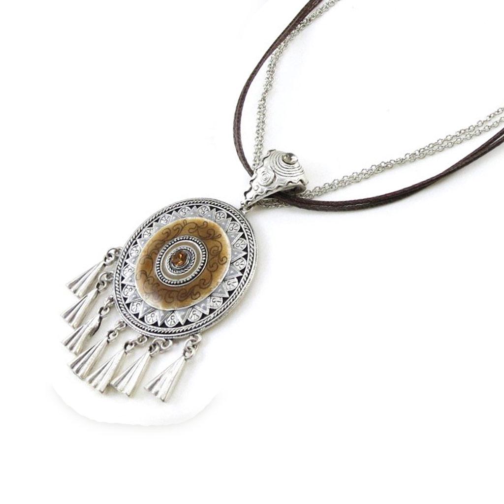 Les Trésors De Lily [E5705] - Collier Créateur 'Les Souvenirs du Passé' Marron