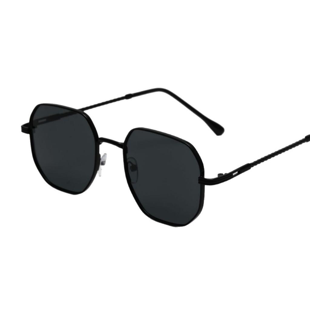 Fashion box sunglasses ins women's high-end metal frame sunglasses UV-proof driving sunglasses men