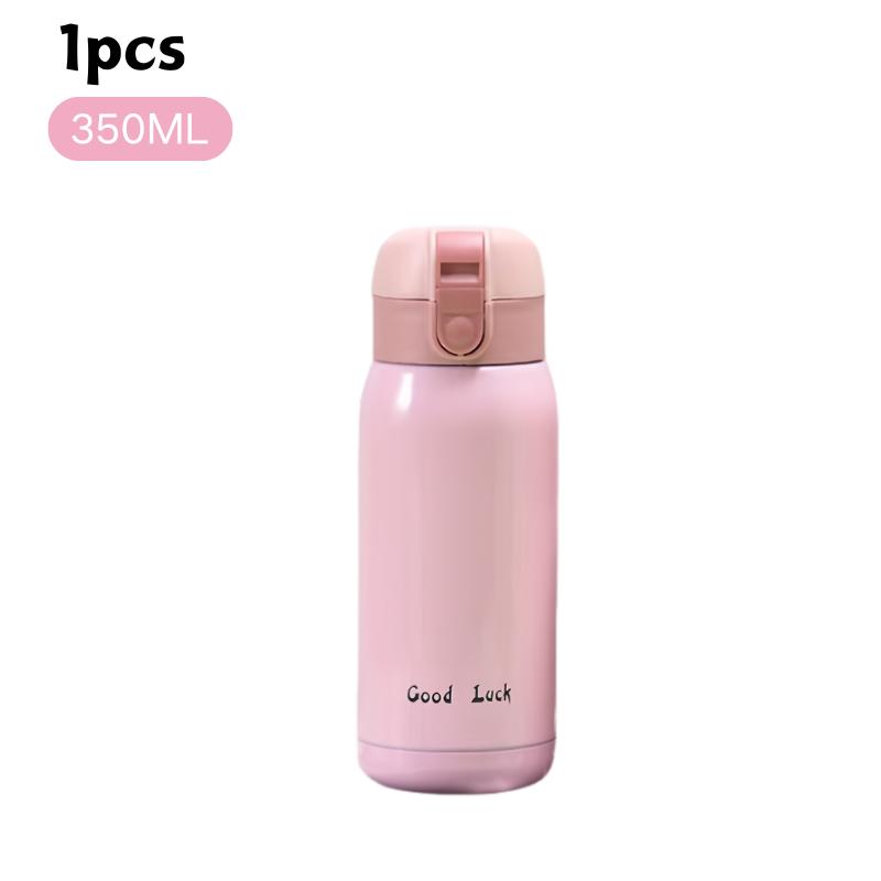 200/350ml Cute Mini Thermos Cup Stainless Steel Thermal Coffee Mug Portable Vacuum Flask Insulated Water Bottle with Button Lid