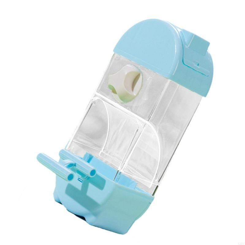 Clear Bird Feeder with Semi Closed Designs Antisplash To Prevent Waste Automatic Parrots Feeder Cage Accessories X3UC