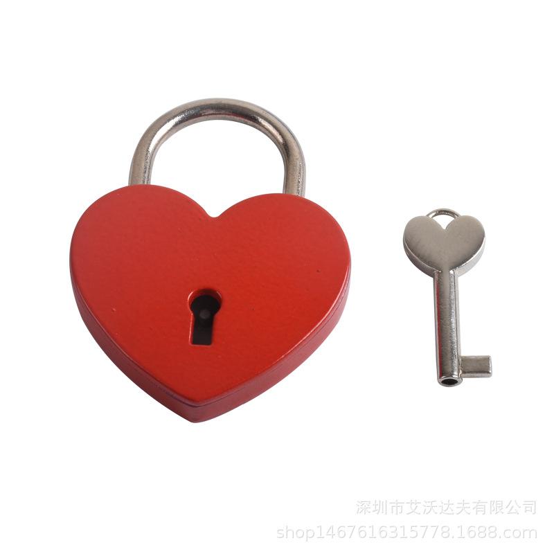 Heart Lock Vintage Metal Padlock Luggage Bag Suitcase Box Lock With Key Wedding Lover Diary Book Handbag Lock Promotion Gifts