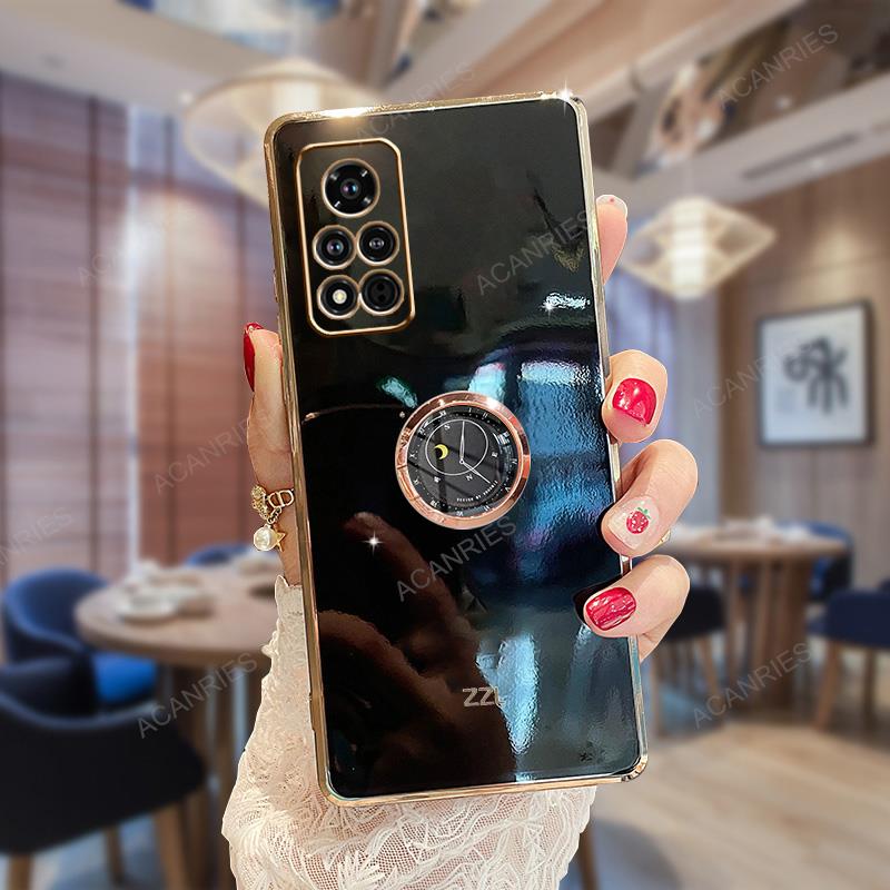 Luxury Ring Holder Case On For Xiaomi Redmi Note 8 Pro 8t Note8 T 2021 8pro Plating Silicone Stand Back Cover Xiomi Funda