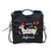 Embroidery cute dachshund dog bucket bag women's new mobile phone bag versatile commuter shoulder messenger bag