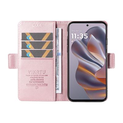 YIKATU YK-003 Für Motorola Edge 50 Neo 5G/Moto S50 5G/Thinkphone 25 5G Hülle Brieftasche Ständer Leder Handyhülle Seitenverschluss