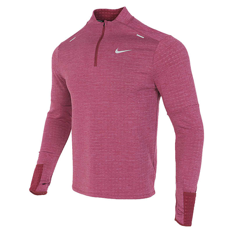 Nike Logo Print Crew Neck Long Sleeve T-Shirt Men Tops Purple-Red DD5663-653