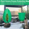 4 Pack Plant Covers Freeze Protection, 31.5" x 47.3" Large Frost Cloths Blankets with Zipper Drawstring, Shrub Jackets Tree Covers for Winter Outdoor