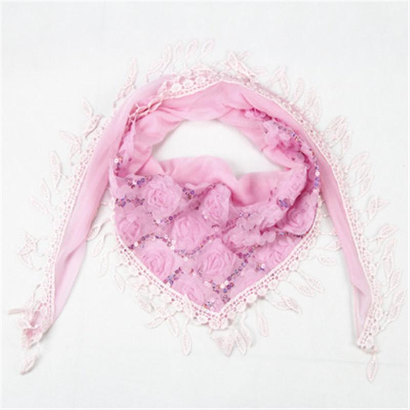 Frühling Und Herbst Frauen Dreieck Schal Exquisite Quaste Stickerei Dünne Seide Schal Schal