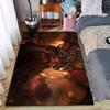 Majestic Red Dragon On Fiery Mountain Rug Suitable for Use As an Anti-slip Game Mat for Living Room and Bedroom Sofas