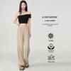 Women's High-Waist Wide-Leg Ice Silk Trousers
