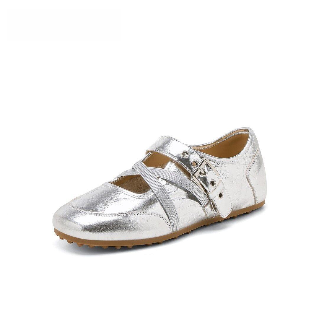 

Low-cut Shoes - New Style Flat Ballet Flats for Women 35 серебряный