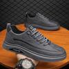 New Men's Autumn Breathable Waterproof Non-slip Black Leather Casual Sneakers
