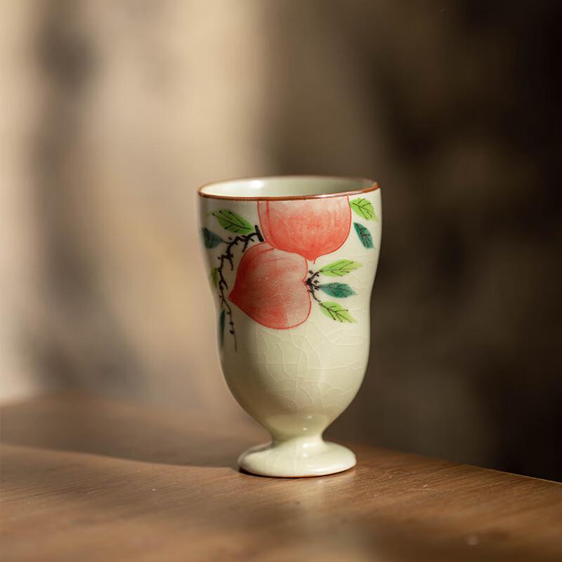 ZISIZ Longevity Peach Ceramic Master Tea Cup