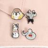 Cherry Snake Enamel Pin Calico Cat Round Bird Muscular Mouse Goofy Cute Pet Animal Brooches Lapel Badge Jewelry Gift for Friends