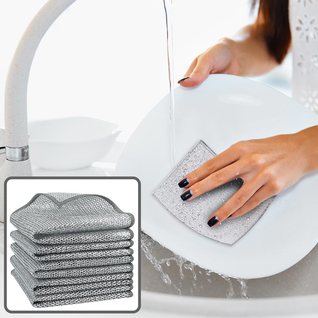 Steel Wire Cloth, Kitchen Cleaning Special Steel Wire, Metal Wire, Non Stick Oil Brush, Pot Cloth 10pc