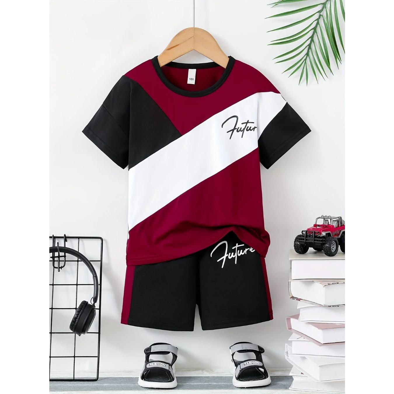 

2025 Summer new Children s set Casual 3D printed short-sleeved T-shirt and shorts set Comfortable soft lightweight breathable ch 13-14Y