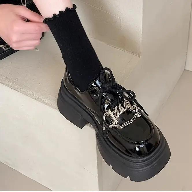 Fashion Platform Round Toe Ladies Pumps Women's Shoes with Medium Heels Chic Point Non Slip on Offer Shoe High Quality Lastest Discount