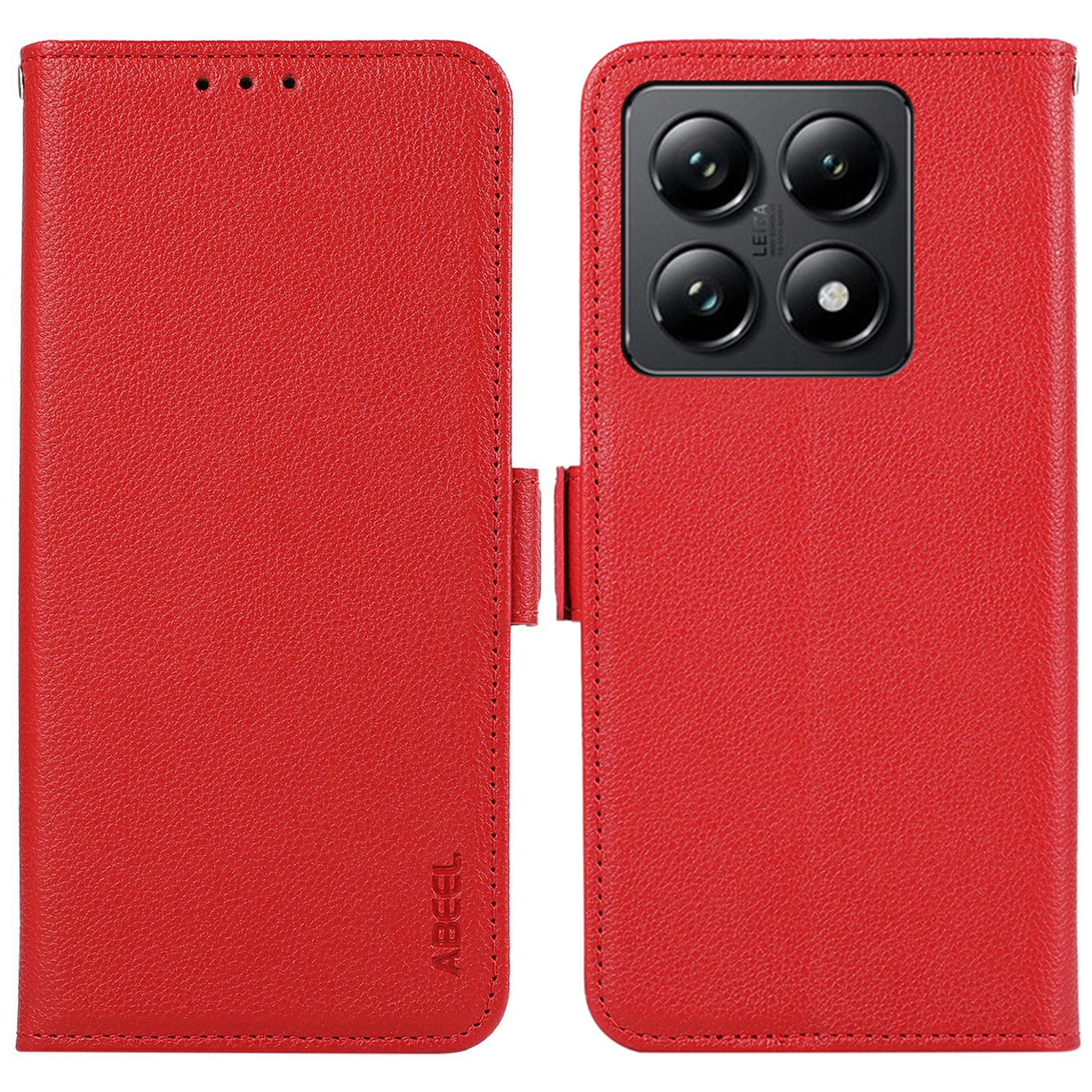 

ABEEL For Xiaomi 14T Case Litchi Texture Leather RFID Blocking Phone Cover D