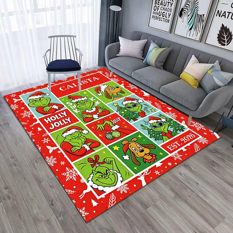Christmas Gift Comedy Movie How the Grinch Stole Christmas carpet home living room decoration table and chairs anti slip door mat carpet A15