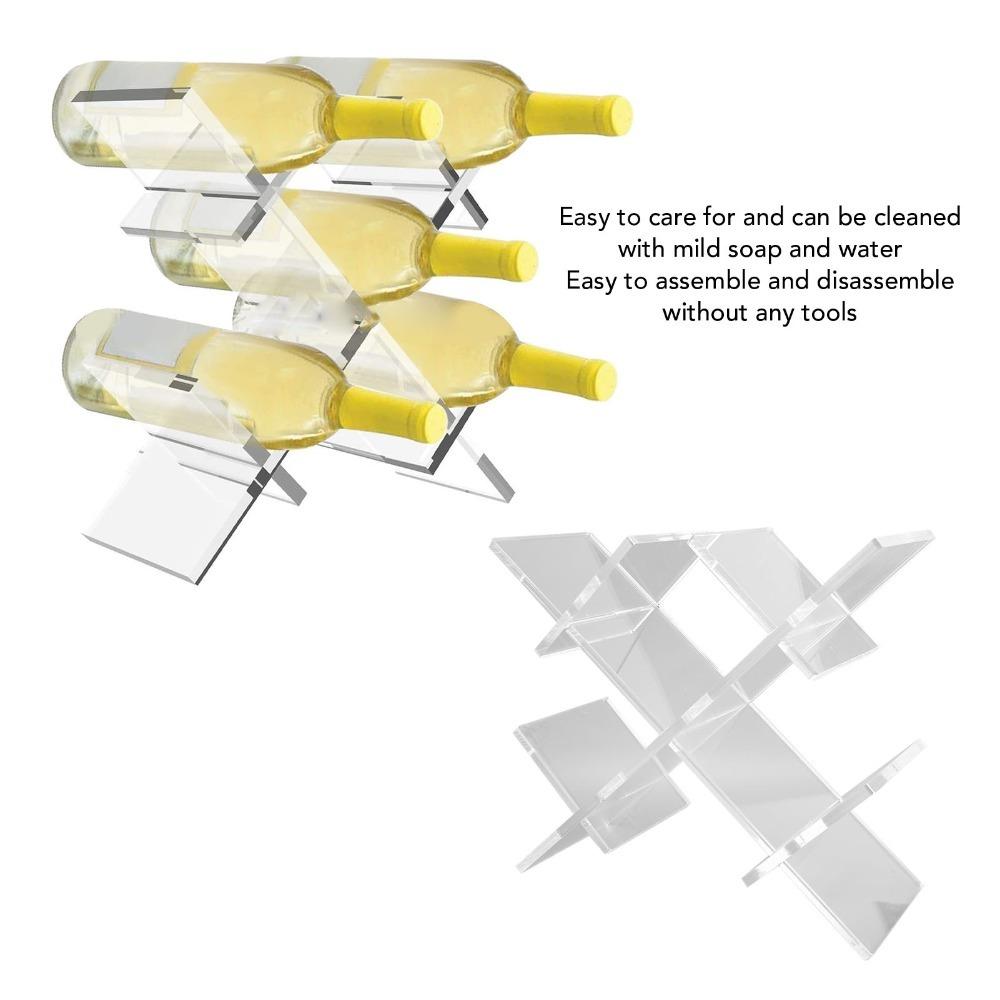 Stackable Wine Bottle Holder Acrylic Red Wine Bottle Organizer For Countertop Display