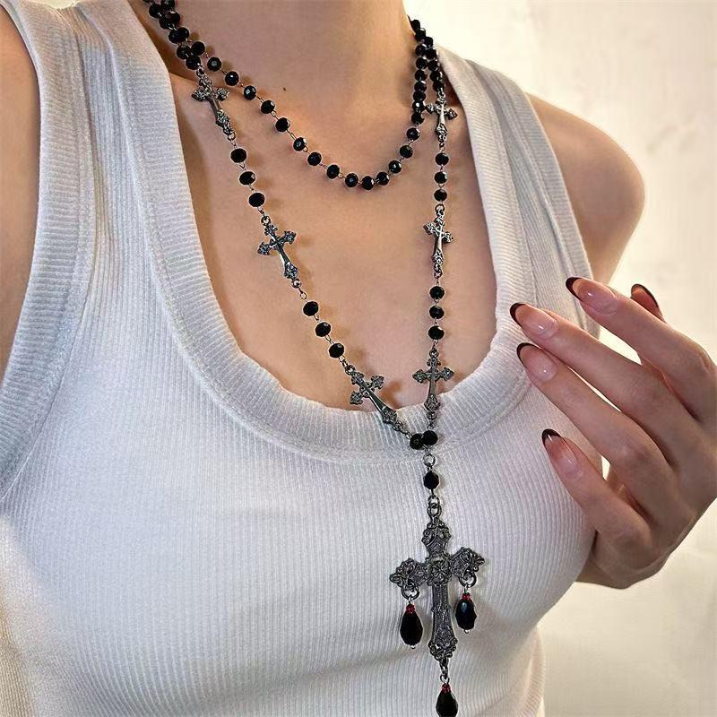 Y2K Spicy Girl Dark Star Leather Choker Necklace - Pure Desire Clavicle Chain