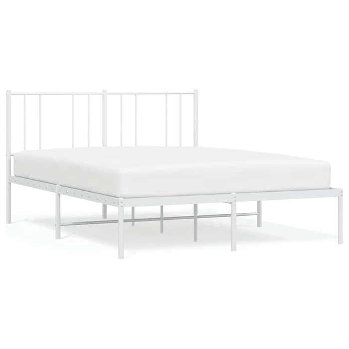 VidaXL Cadre de lit métal avec tête de lit blanc 135x190 cm 352528