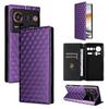 Cubic Grid Texture Flip Leather Phone Case