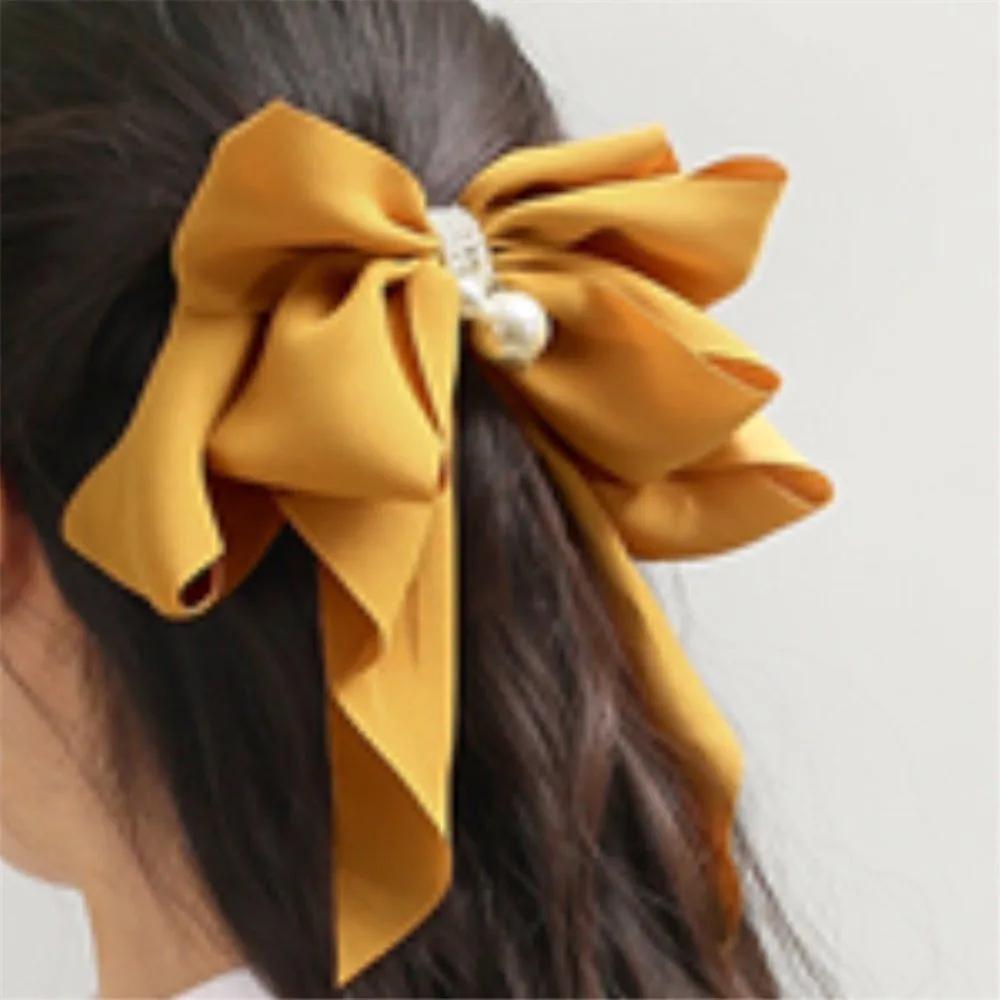 Ribbon automatic hair clip, girls pearl hair clip, automatic hair clip, pretty hair clip