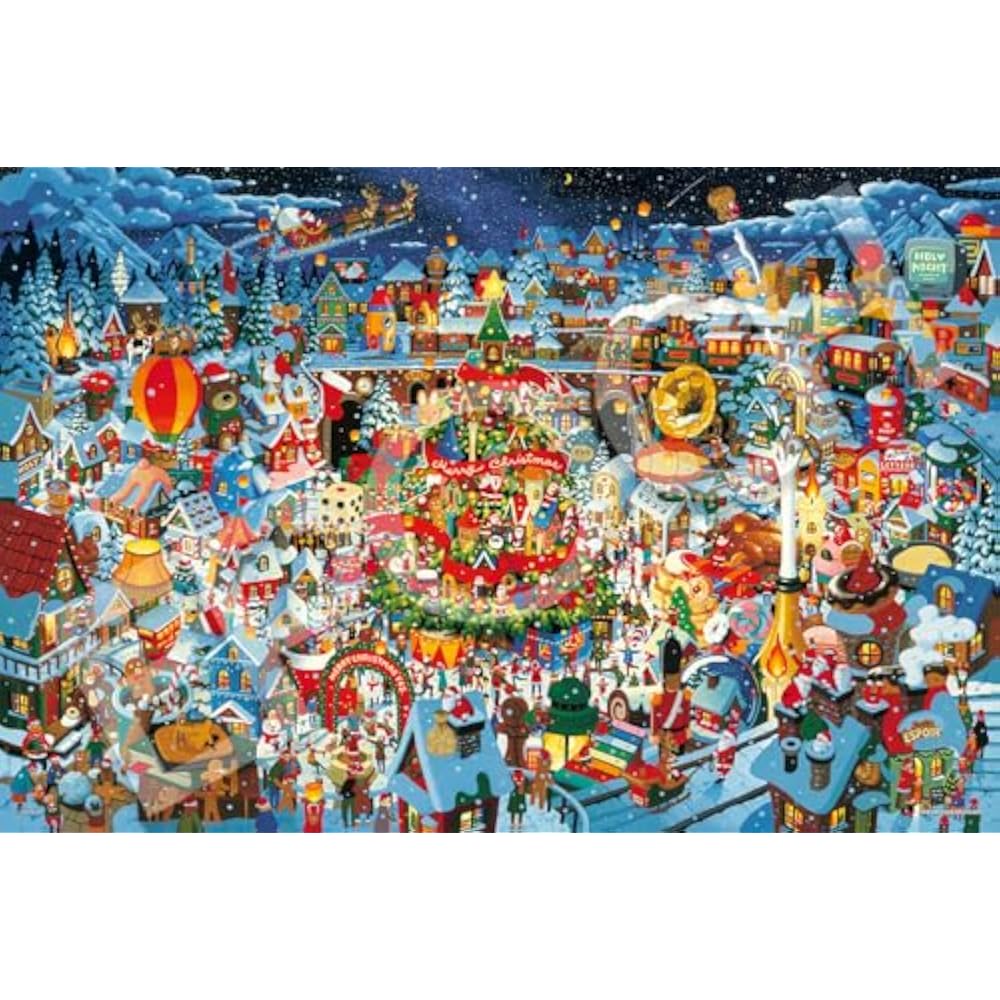 Find Masayoshi Akiyama 1000 Piece Jigsaw Puzzle Illustration/Art by Epoch! Miracle in Christmas T...
