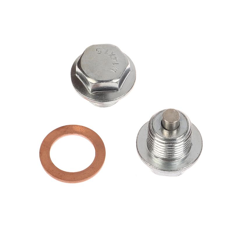 1 Stück Autozubehör Magnetischer Saug-Ablassschrauben mit 5 Dichtungen Neodym-Magnet Edelstahlbolzen Heavy Duty Ölstopfen