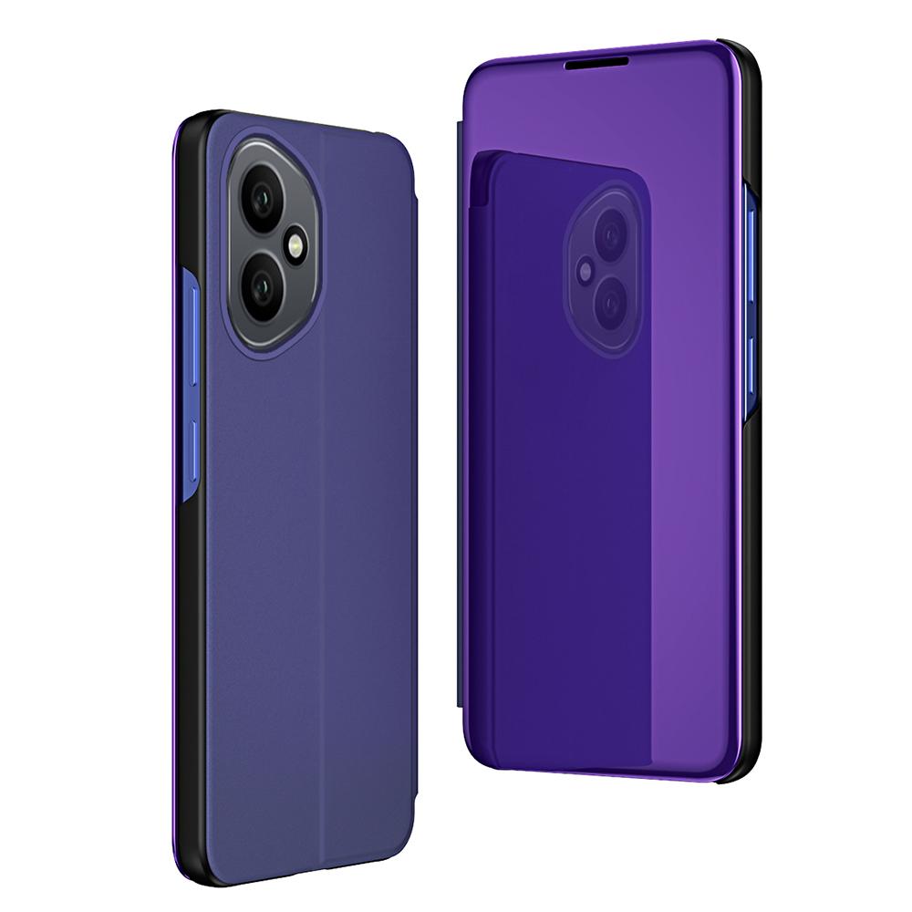 

Для Honor 400 5G (Глобальный) Чехол-книжка из кожи с окошком для просмотра и подставкой Purple/Blue