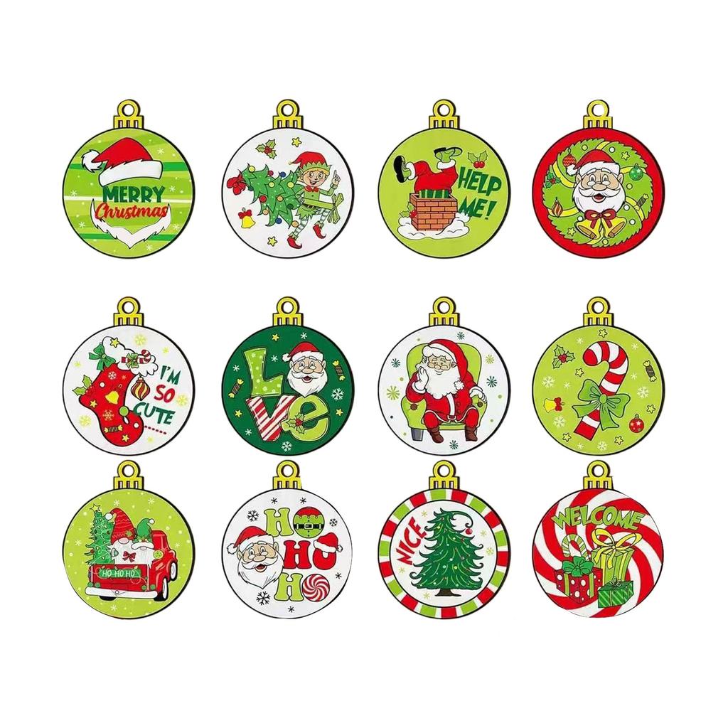 Wooden Pendant Set For Christmas Tree Decoration