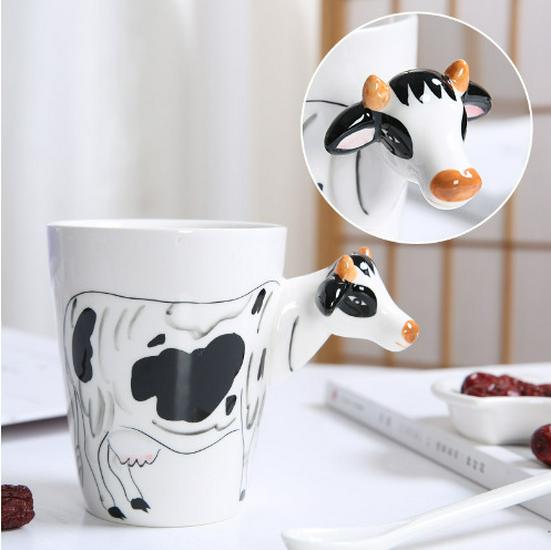 3D Zebra Handle Ceramic Coffee Cup - Unique Animal Gift Cup