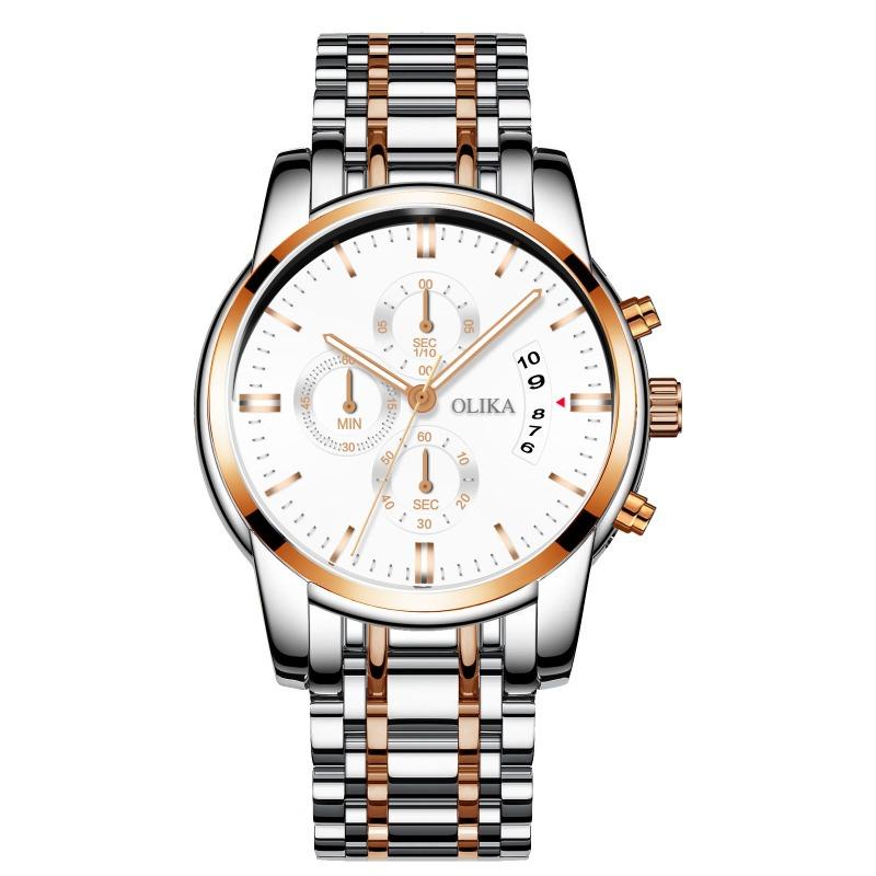 Topmarke Neue Uhr Wasserdicht Leuchtende Quarzuhr Echte Drei-Augen Sechs-Zeiger Kalender Herren Armbanduhr