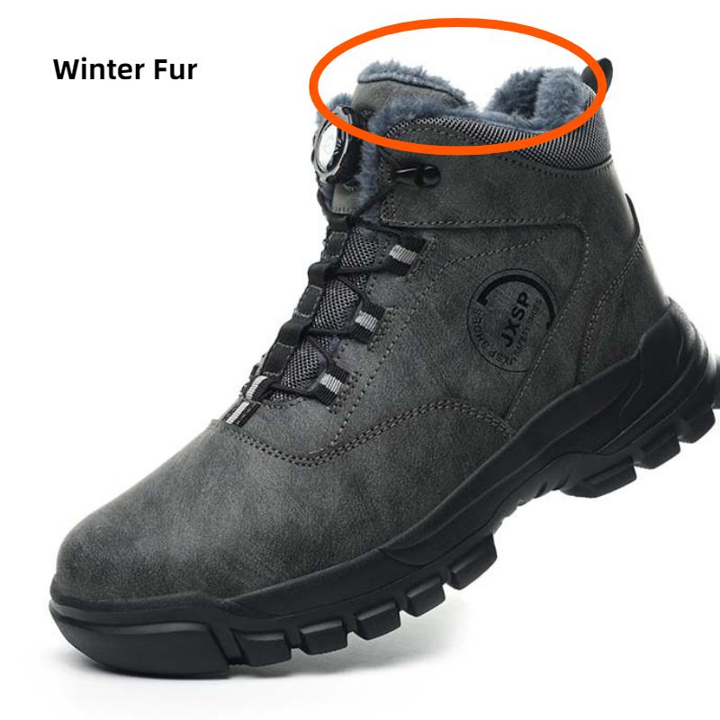 rotating button safety shoes anti smash steel toe work boots industrial construction puncture proof autumn winter work shoes