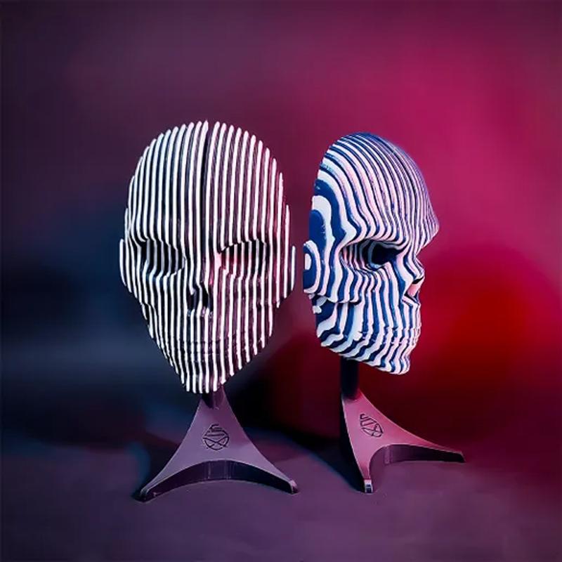 3D Printed Luminous Quantum Skull Fidget Skull Gifts Cool Novelty Desk Ornament Funny Desktop Ornaments For Home Office Desk
