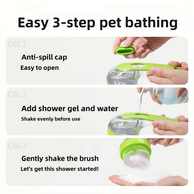 Dog, Cat, Pet Long-handled Bath, Hair Washing, Combing Brush, Hair Grabber, Liquid Head Cleaning, Massage and Shampoo Brush