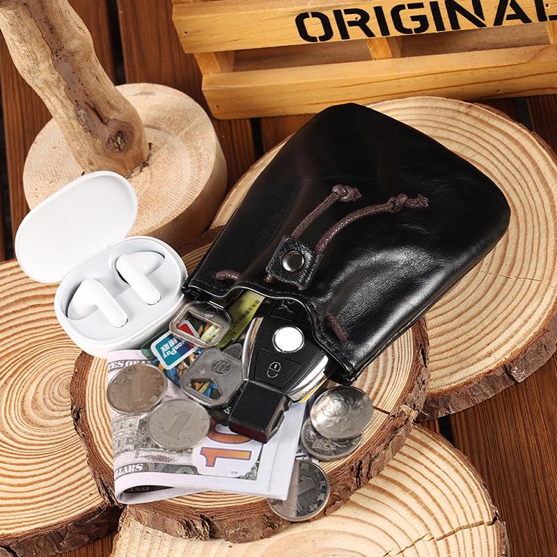 Vintage Handmade Genuine Leather Jewelry & Coin Purse