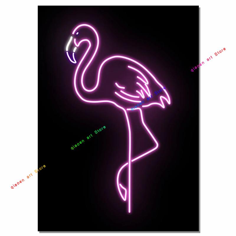 Neon Signs Sign Sign Coconut Palm Pineapple Rose Neon Effect Canvas Painting Wall Art Print Painting for Room Home Decor
