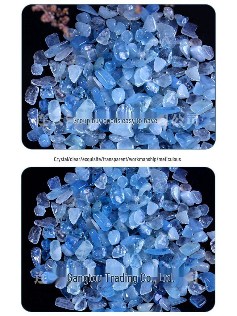 Natural Aquamarine Crushed Stone: Beryl Aquarium Decor & Children's Science Treasure