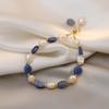 Trendy Blue Jade Stone & Baroque Freshwater Pearl 14K Gold Filled Female Charm Bracelet  For Women Birthday Gifts