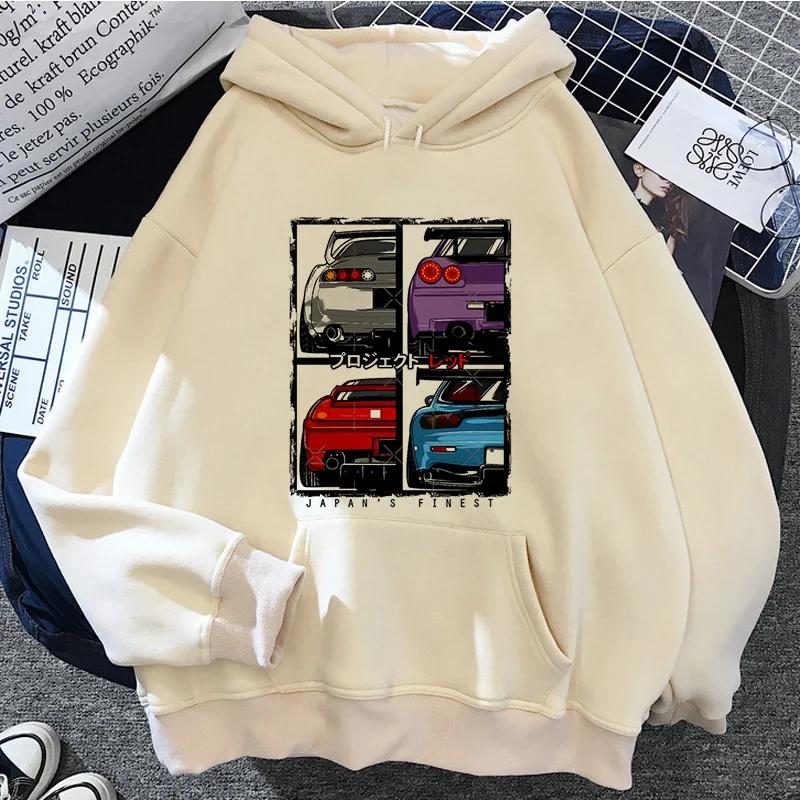 JDM Printed Hoodie Men's Casual Fashion Hoodie Y2K Long Sleeve Pullover Sweatshirt Unisex Autumn/Winter Style