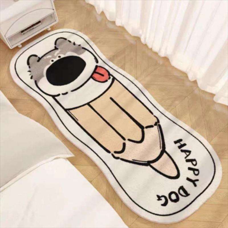Cute Ins Style Cat Special Shaped Plush Bedroom Carpet Living Room Sofa Blanket Children's Blanket Room Non Slip Bedside Blanket
