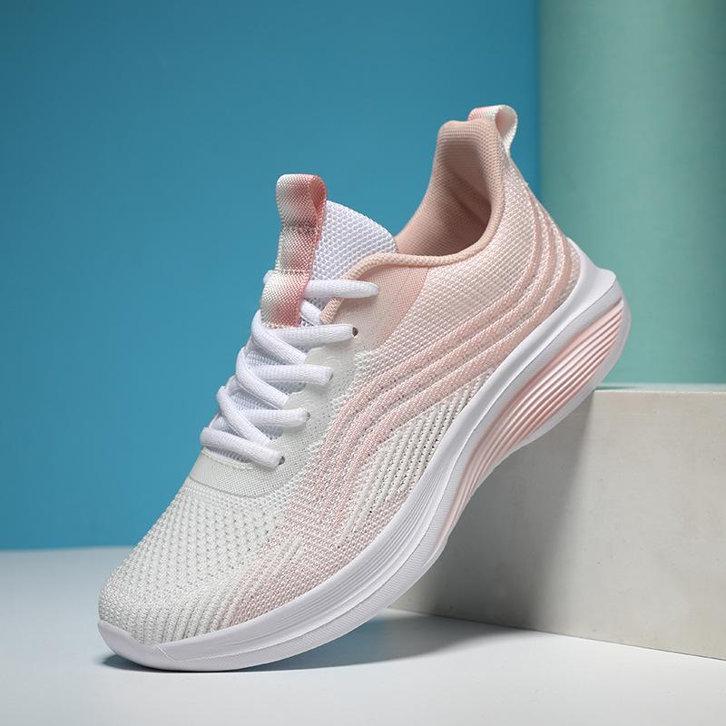 Sneakers men's spring and summer new fly-woven breathable casual shoes thick-soled shock-absorbing running shoes men