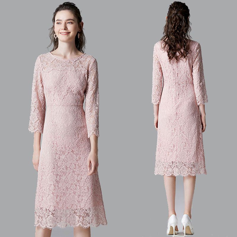 

Elegant Socialite Pink Plus Size Ladies plus Size Lace Pink 5XL