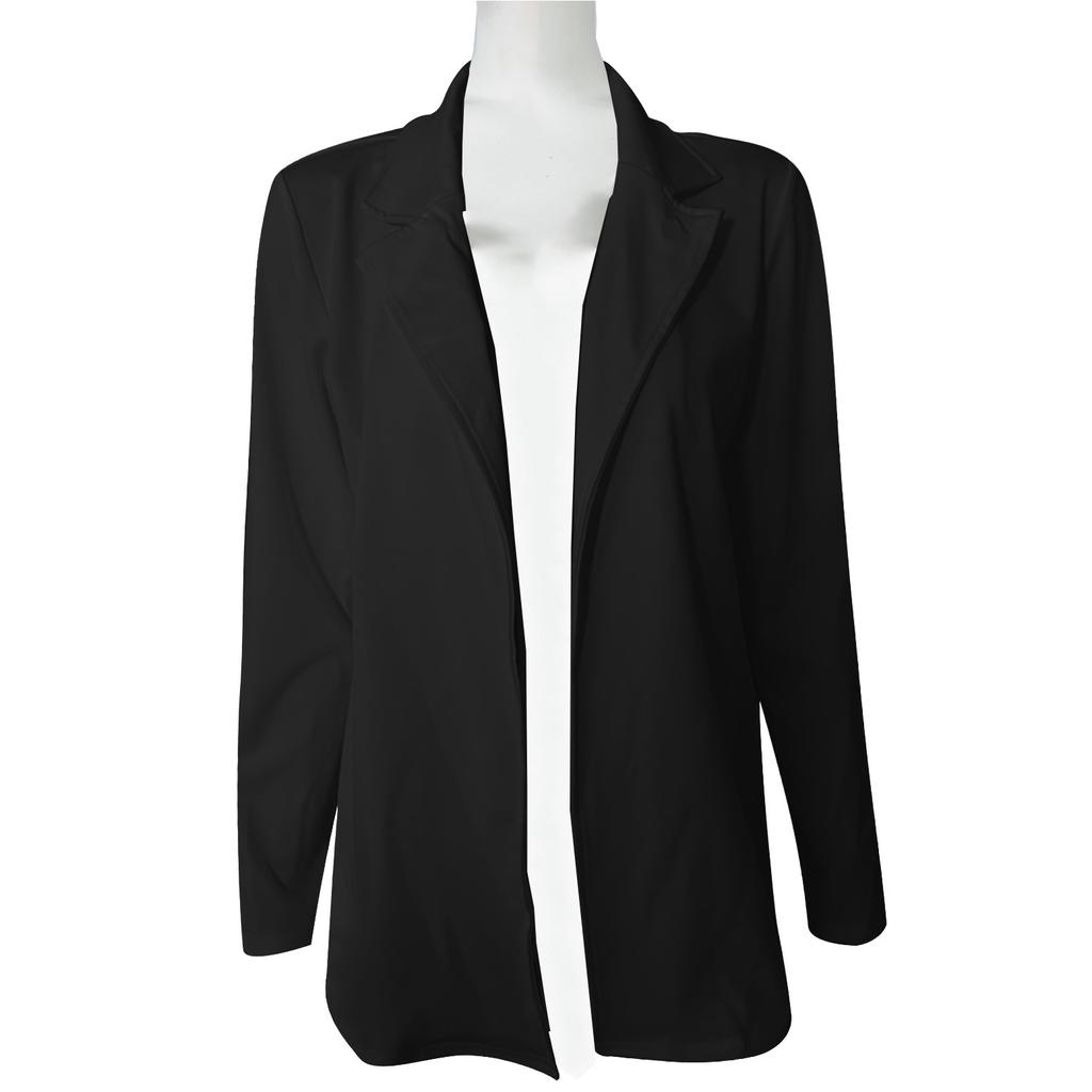 Mulheres sólidas frente aberta cardigan terno formal blusa de manga comprida casaco