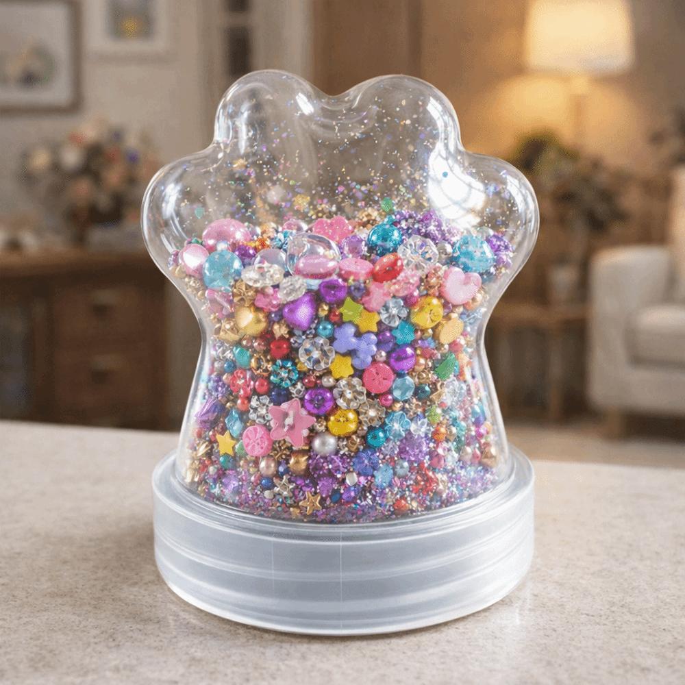2PCS Transparent Pet Fur Keepsake Bottle Dust-proof Airtight Pet Hair Storage Jar Kawaii Design Plastic Pet Hair Organizer